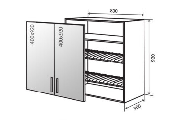V49 Skříňka 2D 80 Sušák Vitrina Bravo Lux