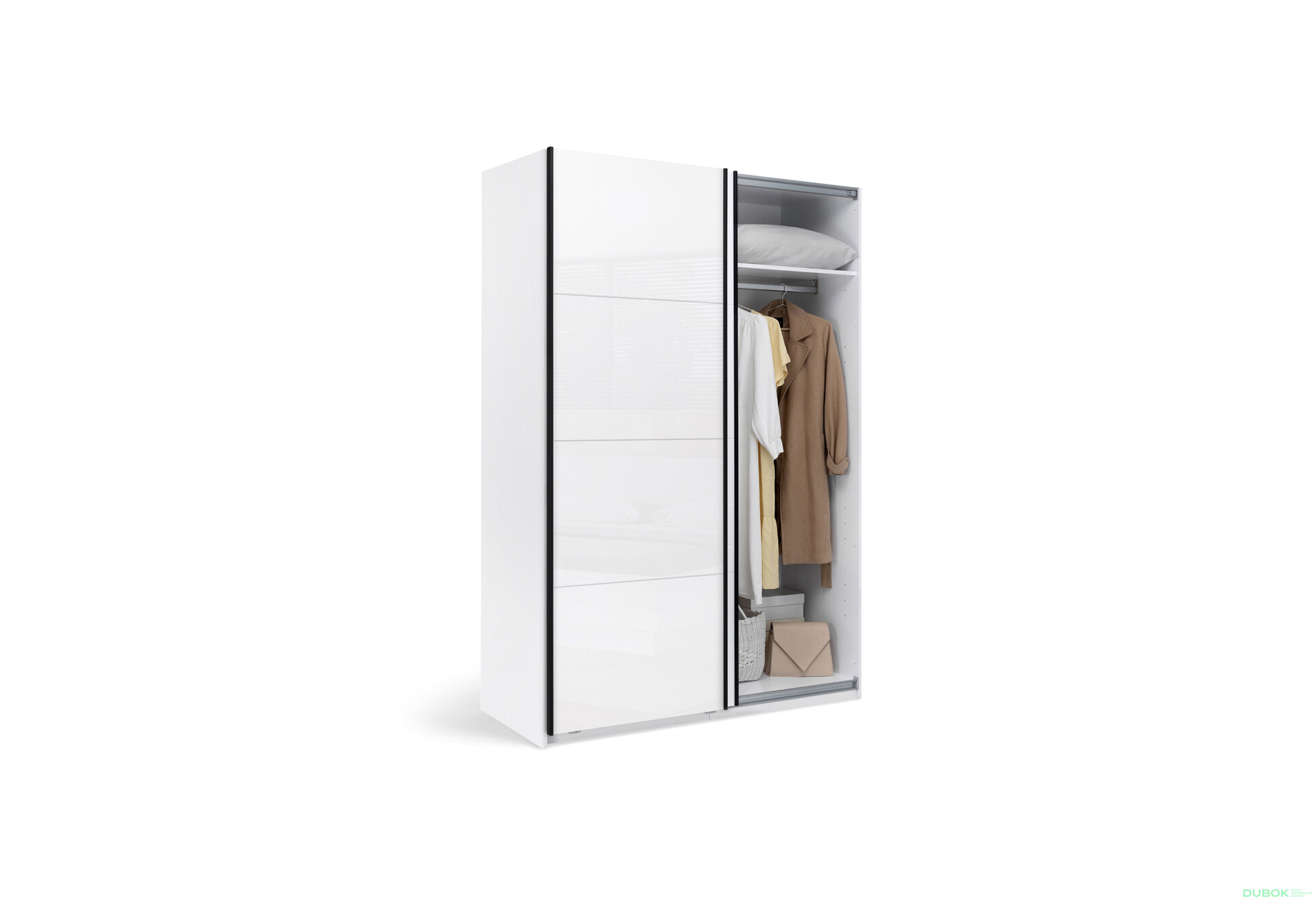 Fotografie 2 - Skříň s posuvnými dveřmi 1.5х2.1m (Dveře bílý lesk) Mila