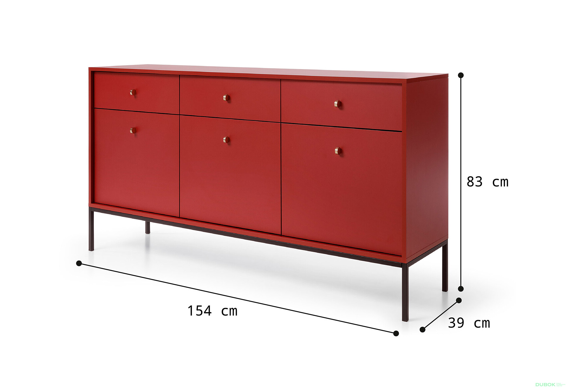 Fotografie 12 - Komoda MKSZ154 Mono bordo