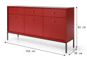 Fotografie 12 - Komoda MKSZ154 Mono bordo
