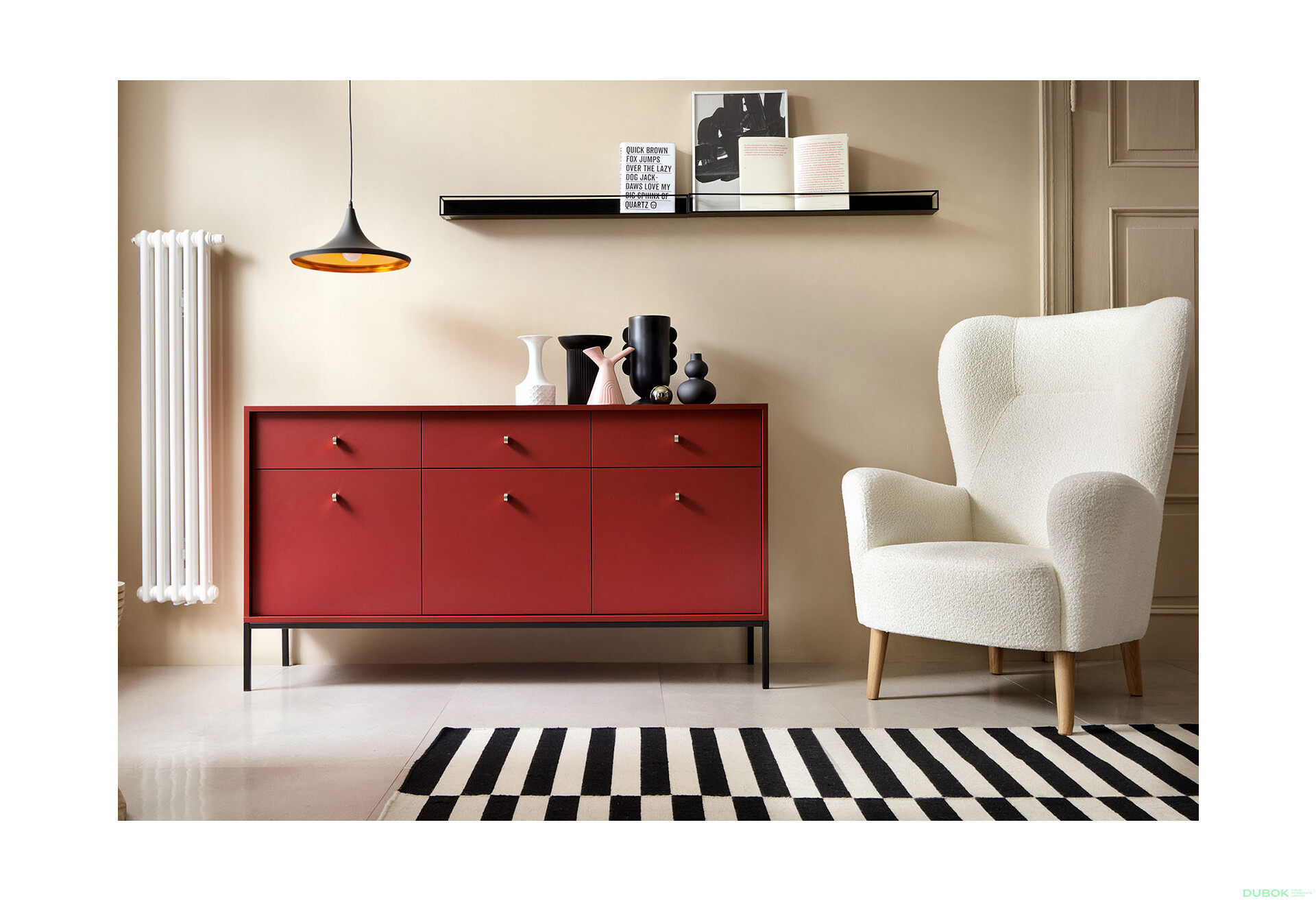 Fotografie 9 - Komoda MKSZ154 Mono bordo