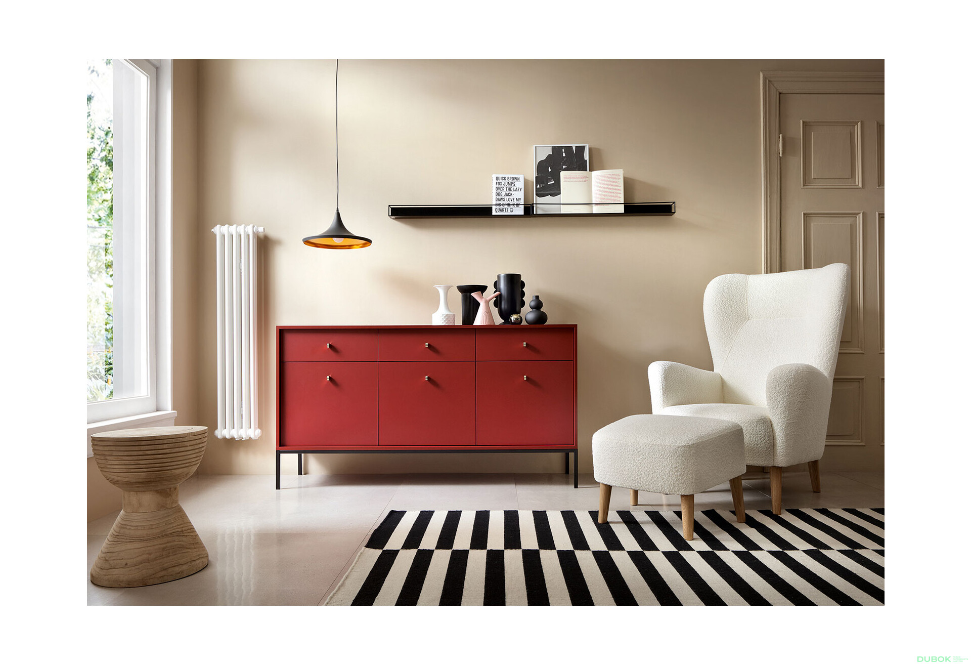Fotografie 11 - Komoda MKSZ154 Mono bordo