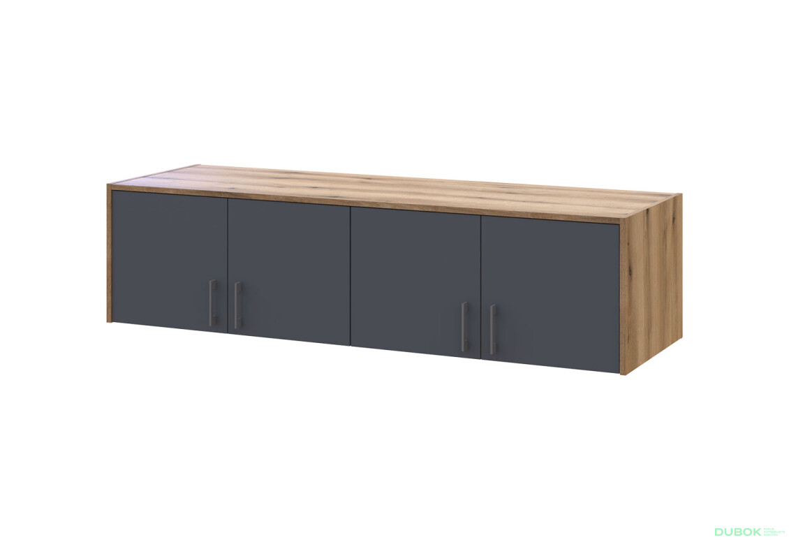 Nástavba Rondi 4 dřevotříska 160x52x41 dub artisan / grafit - Fotografie 1 Fotografie 1 - Nástavba Rondi 4 dřevotříska 160x52x41 dub artisan / grafit