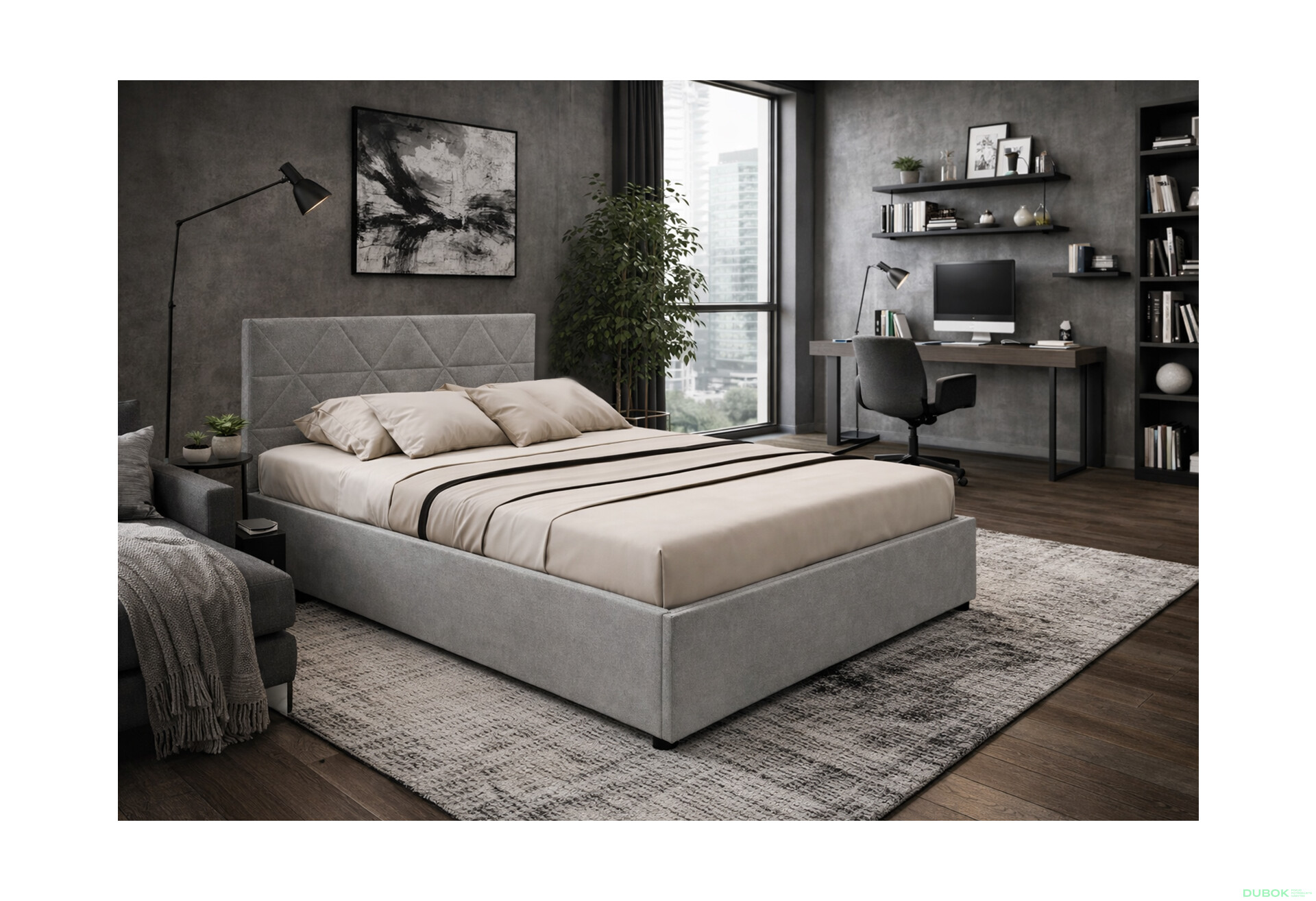 Fotografie 2 - Postel Fro Caro 140x200 Mono 246, šedá