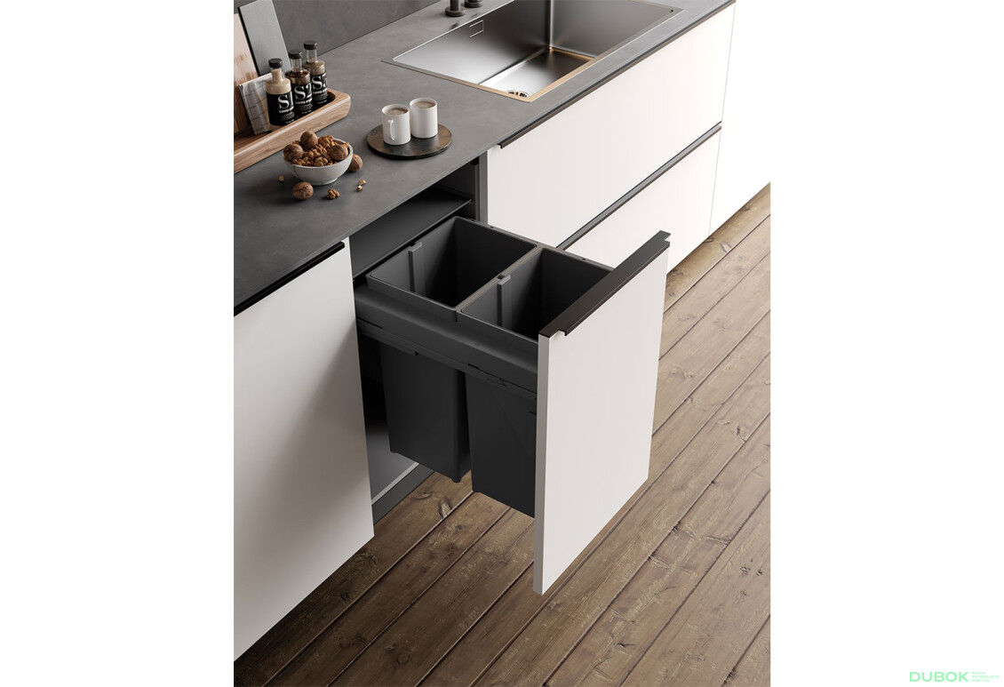 Fotografie 2 - Sorter 580 Gollinucci EVO do skrinky 450mm včetně výsuvů a víka 2x29l antracit