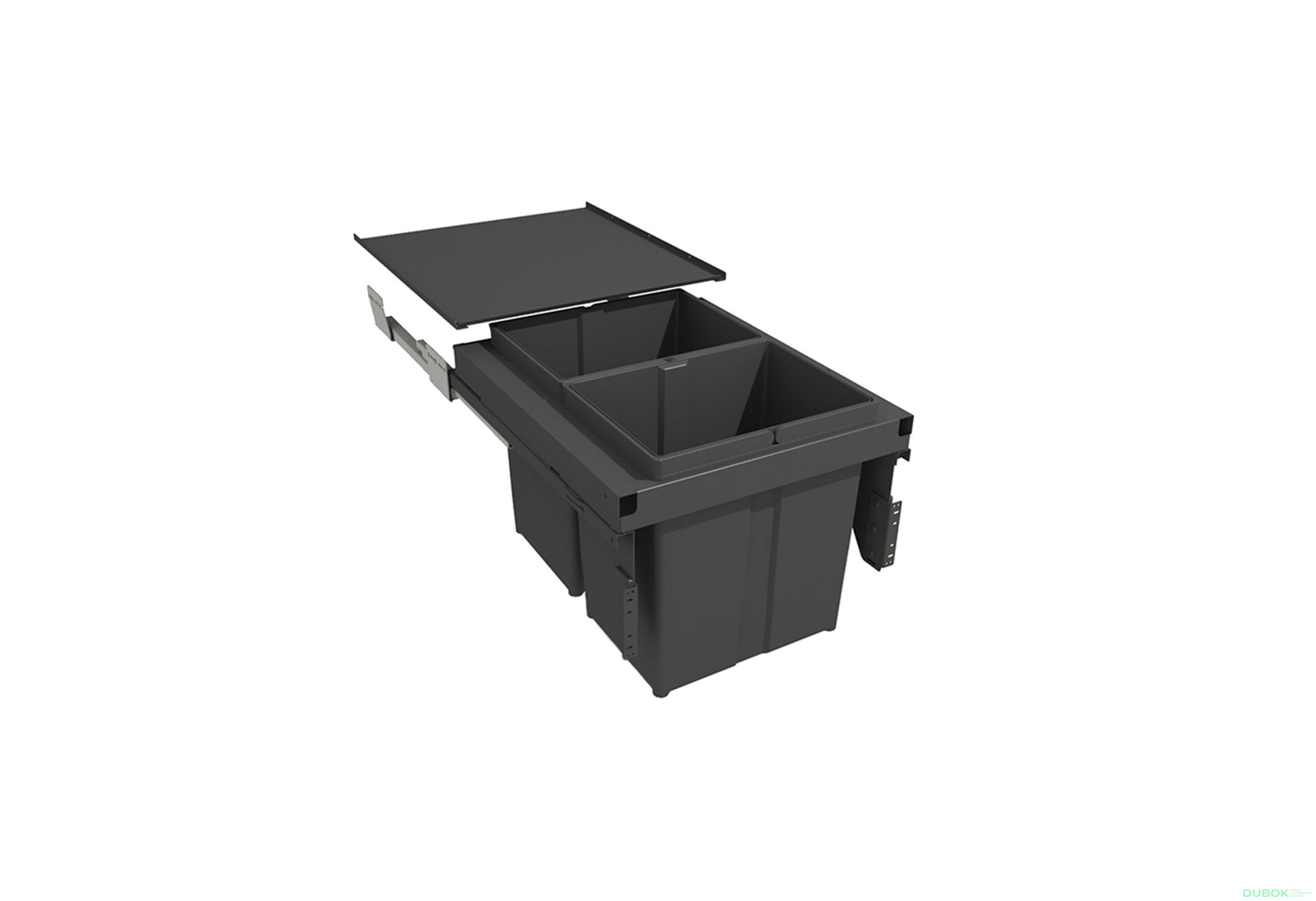 Fotografie 1 - Sorter 580 Gollinucci EVO do skrinky 450mm včetně výsuvů a víka 2x29l antracit