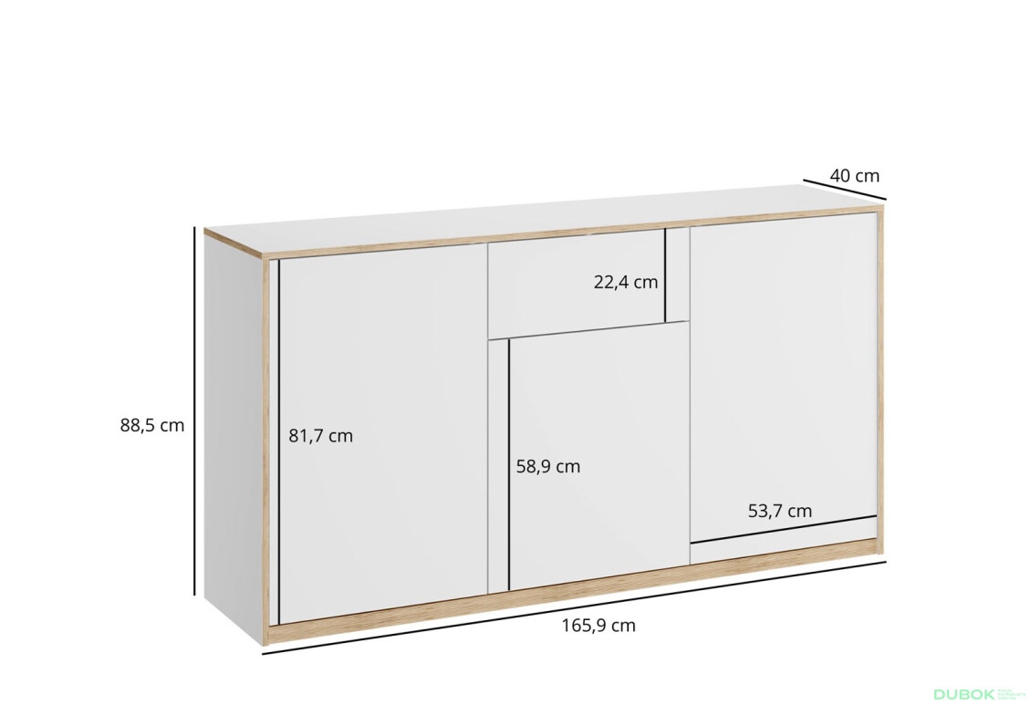Fotografie 5 - Komoda 3d1s bílá Complex
