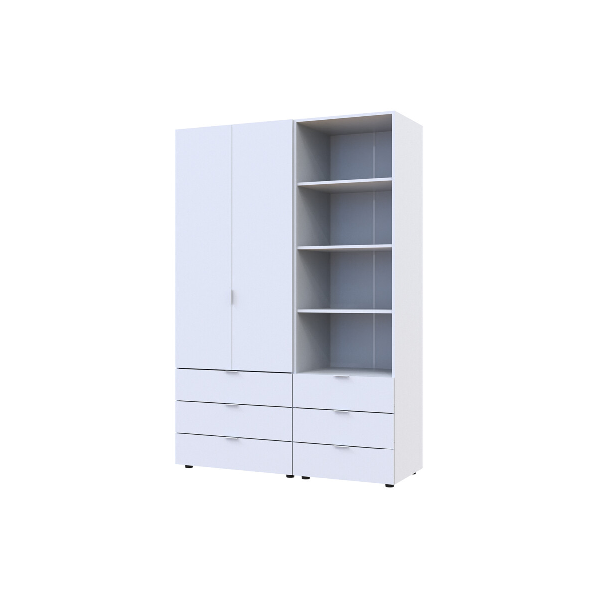 

Skříň 2D s regálem se zásuvkami Gelar 137.5 cm bílý