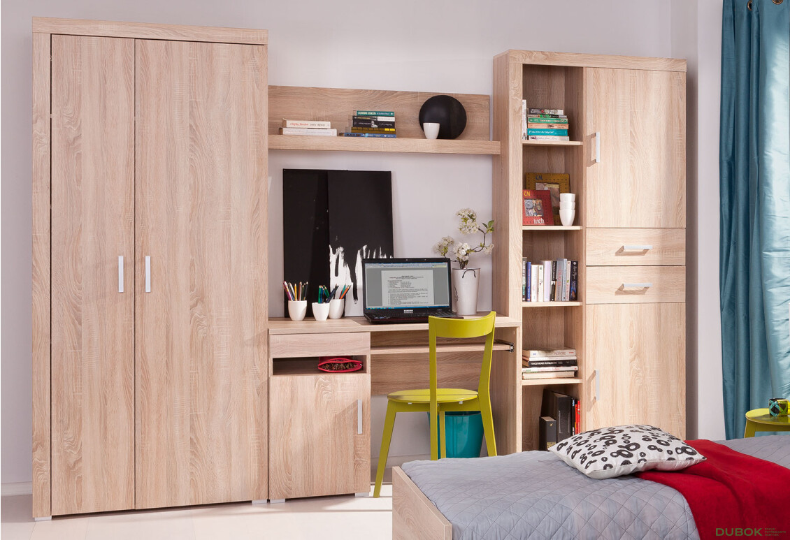 Dětská sestava 2.9 m dub sonoma Damis - Fotografie 1 Fotografie 1 - Dětská sestava 2.9 m dub sonoma Damis