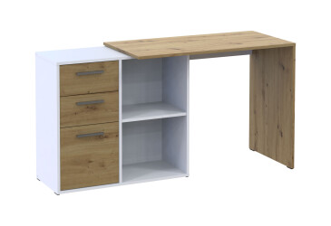 Psací stůl T8 bílý / dub artisan 100x83x75