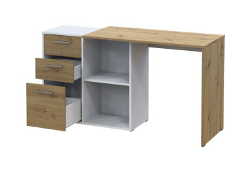 Psací stůl T8 bílý / dub artisan 100x83x75