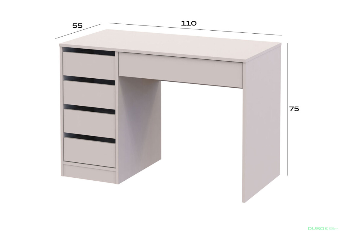 Fotografie 7 - Psací stůl s levou montáží Profi 110 cm kašmír