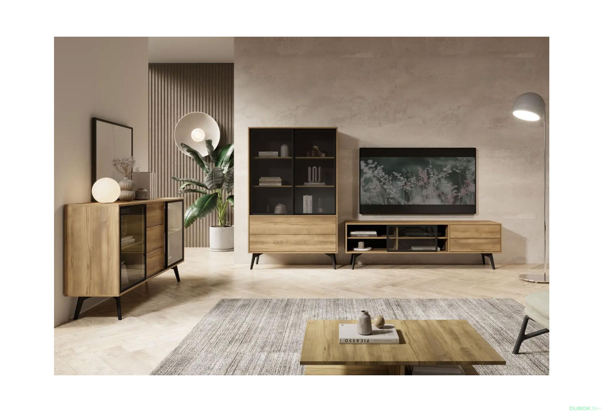 Komoda KSZ-144 dub barokní zlatý Slide - Fotografie 3 Fotografie 3 - Komoda KSZ-144 dub barokní zlatý Slide