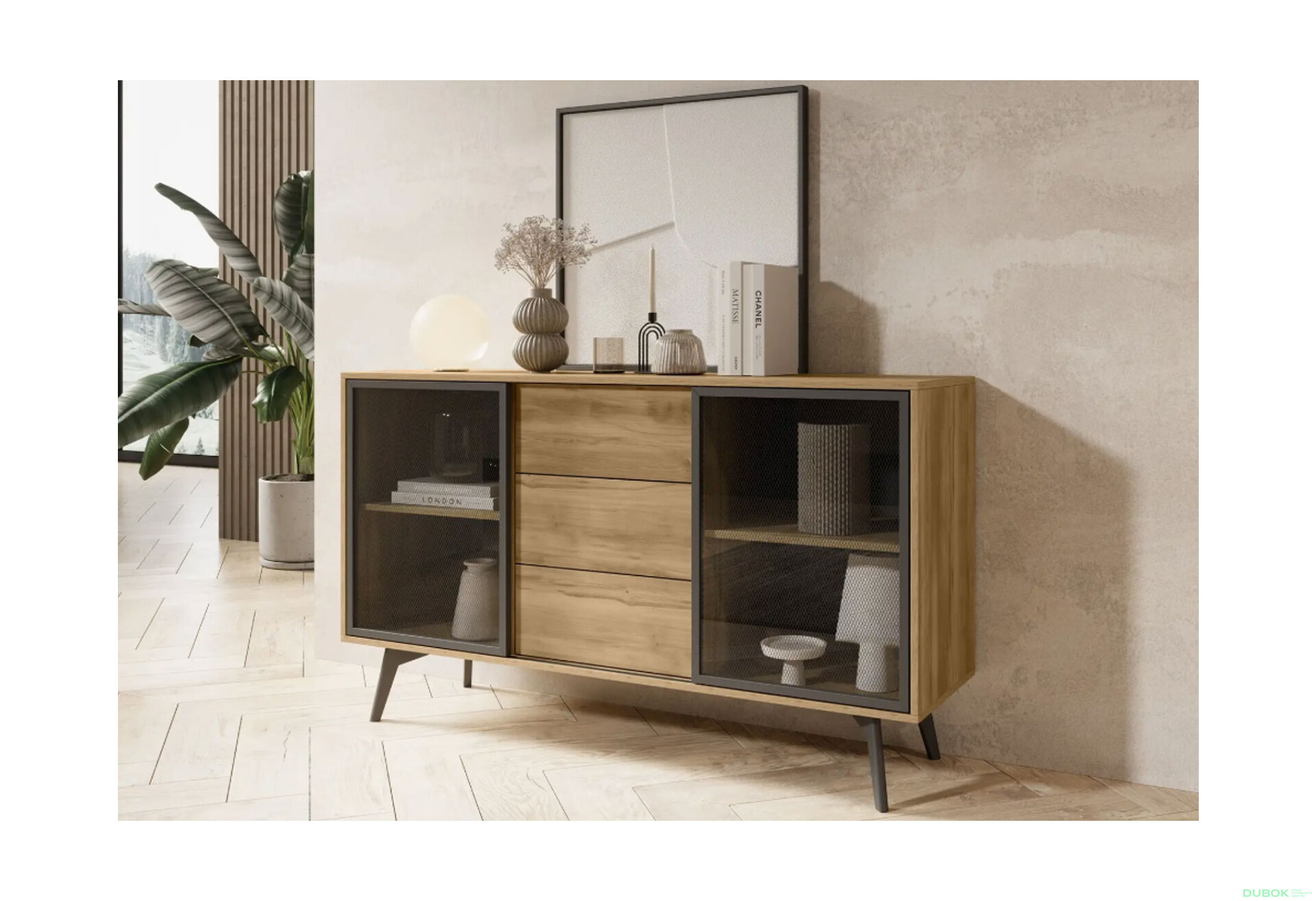 Komoda KSZ-144 dub barokní zlatý Slide - Fotografie 2 Fotografie 2 - Komoda KSZ-144 dub barokní zlatý Slide