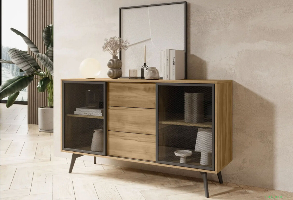 Komoda KSZ-144 dub barokní zlatý Slide - Fotografie 2 Fotografie 2 - Komoda KSZ-144 dub barokní zlatý Slide