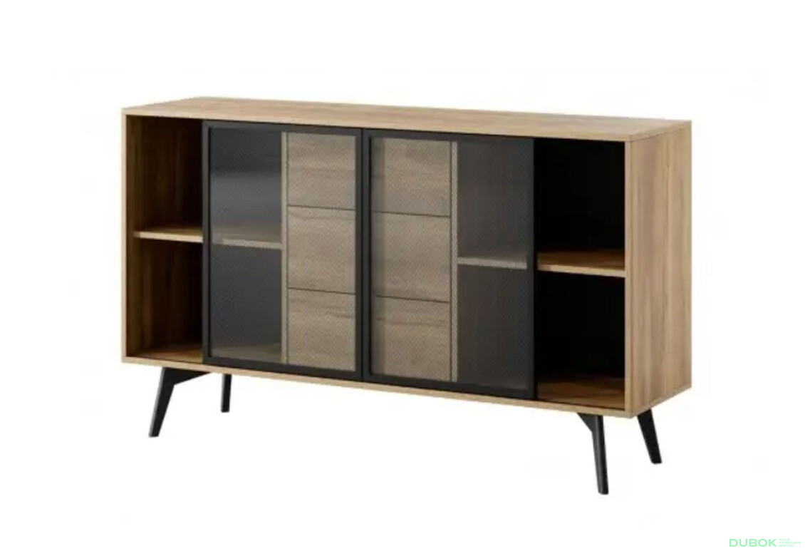 Komoda KSZ-144 dub barokní zlatý Slide - Fotografie 4 Fotografie 4 - Komoda KSZ-144 dub barokní zlatý Slide