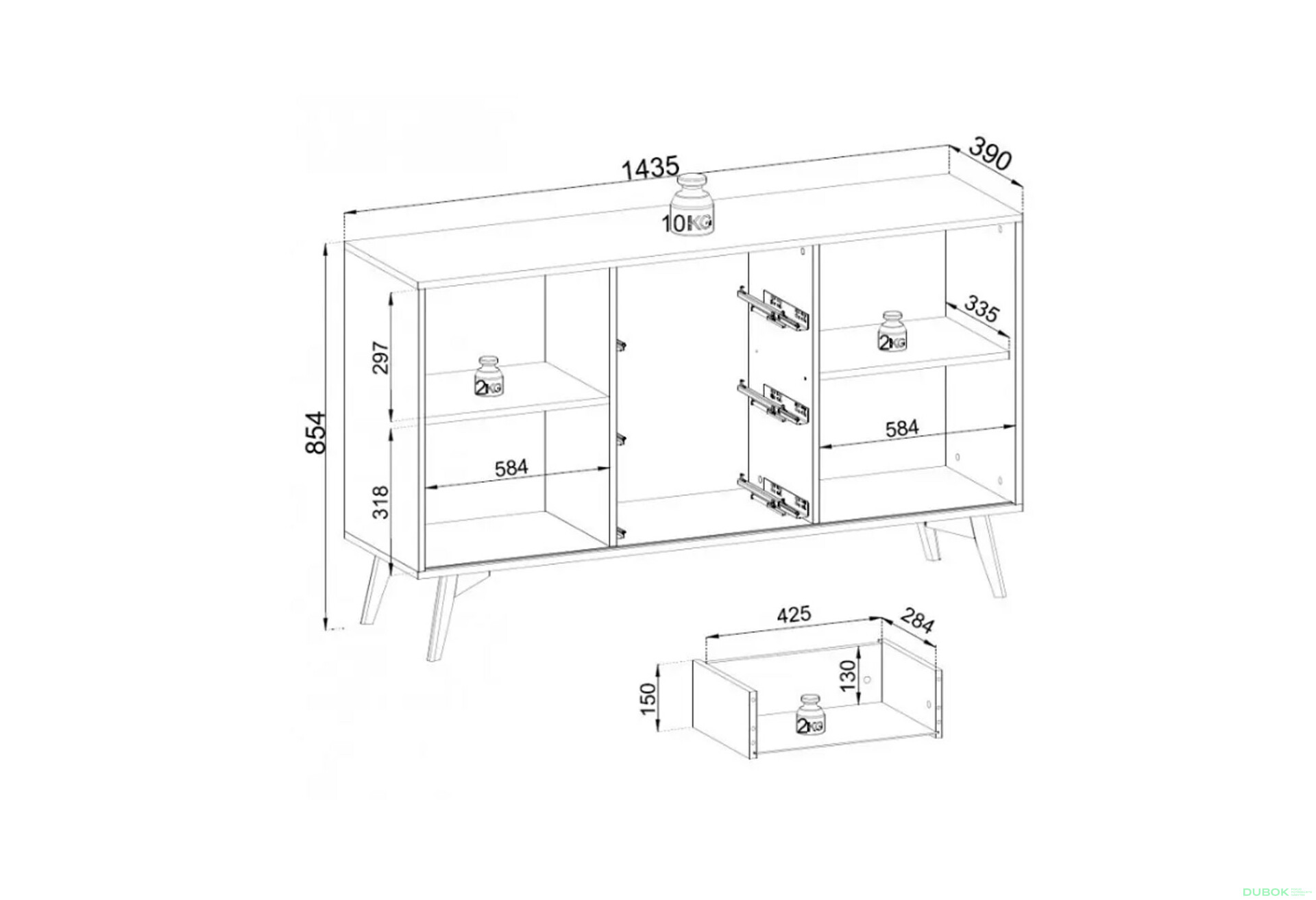 Komoda KSZ-144 dub barokní zlatý Slide - Fotografie 6 Fotografie 6 - Komoda KSZ-144 dub barokní zlatý Slide