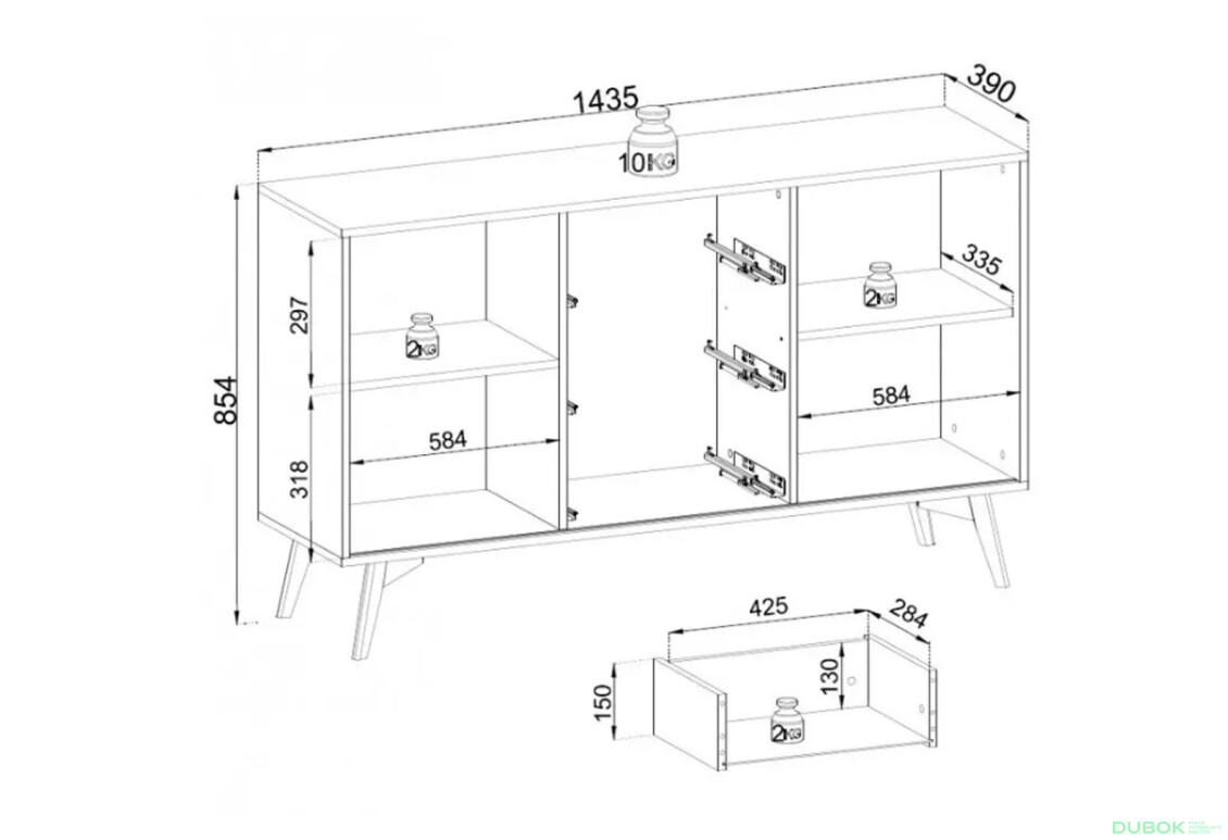 Komoda KSZ-144 dub barokní zlatý Slide - Fotografie 6 Fotografie 6 - Komoda KSZ-144 dub barokní zlatý Slide