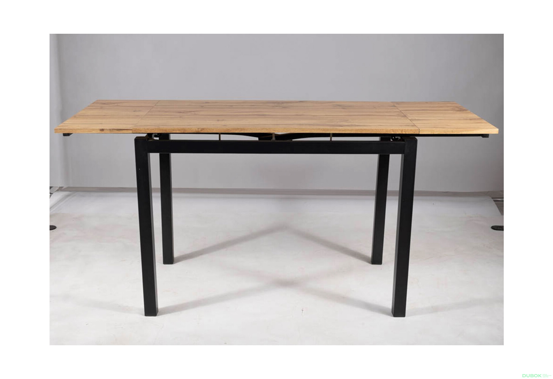 Fotografie 14 - Stůl GD-017 110(170)x74 dub artisan / matná černá kov