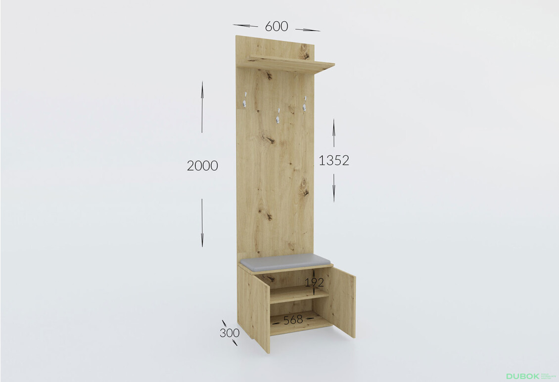 Fotografie 4 - Předsíňová sestava Armario 120 cm Dub artisan
