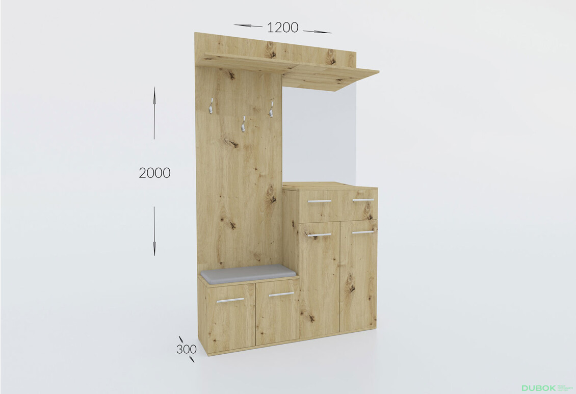 Fotografie 3 - Předsíňová sestava Armario 120 cm Dub artisan
