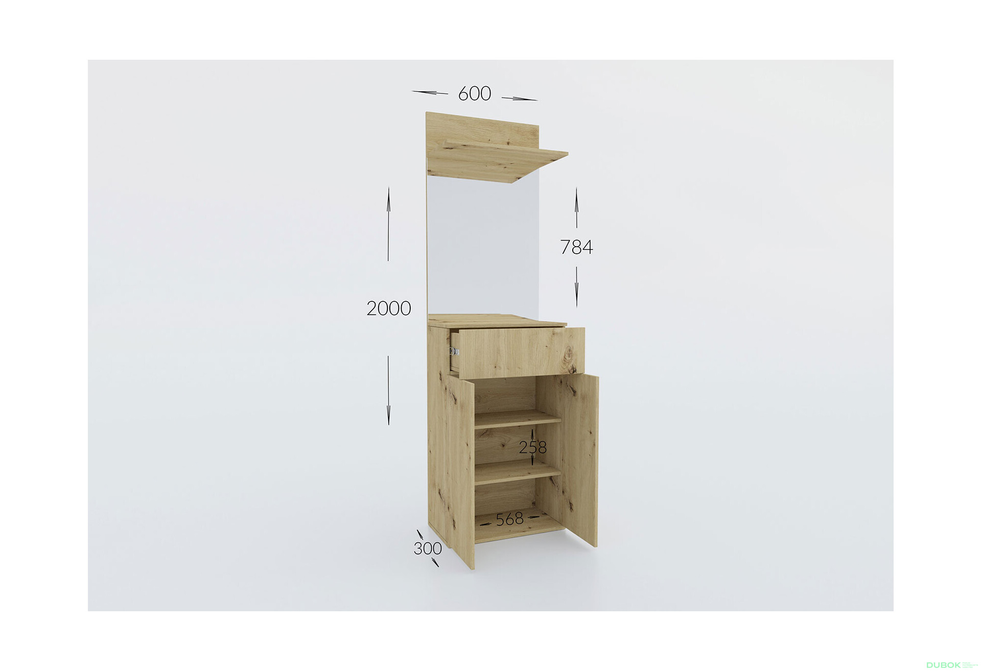 Fotografie 5 - Předsíňová sestava Armario 120 cm Dub artisan