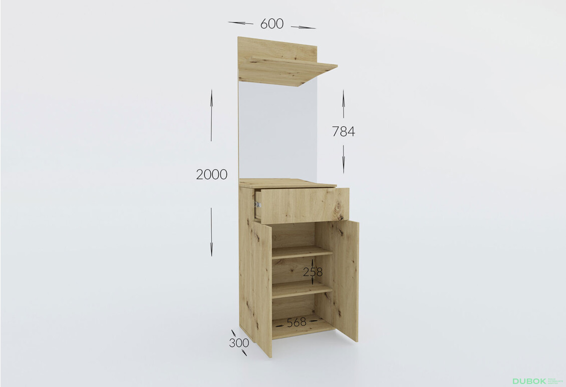 Fotografie 5 - Předsíňová sestava Armario 120 cm Dub artisan
