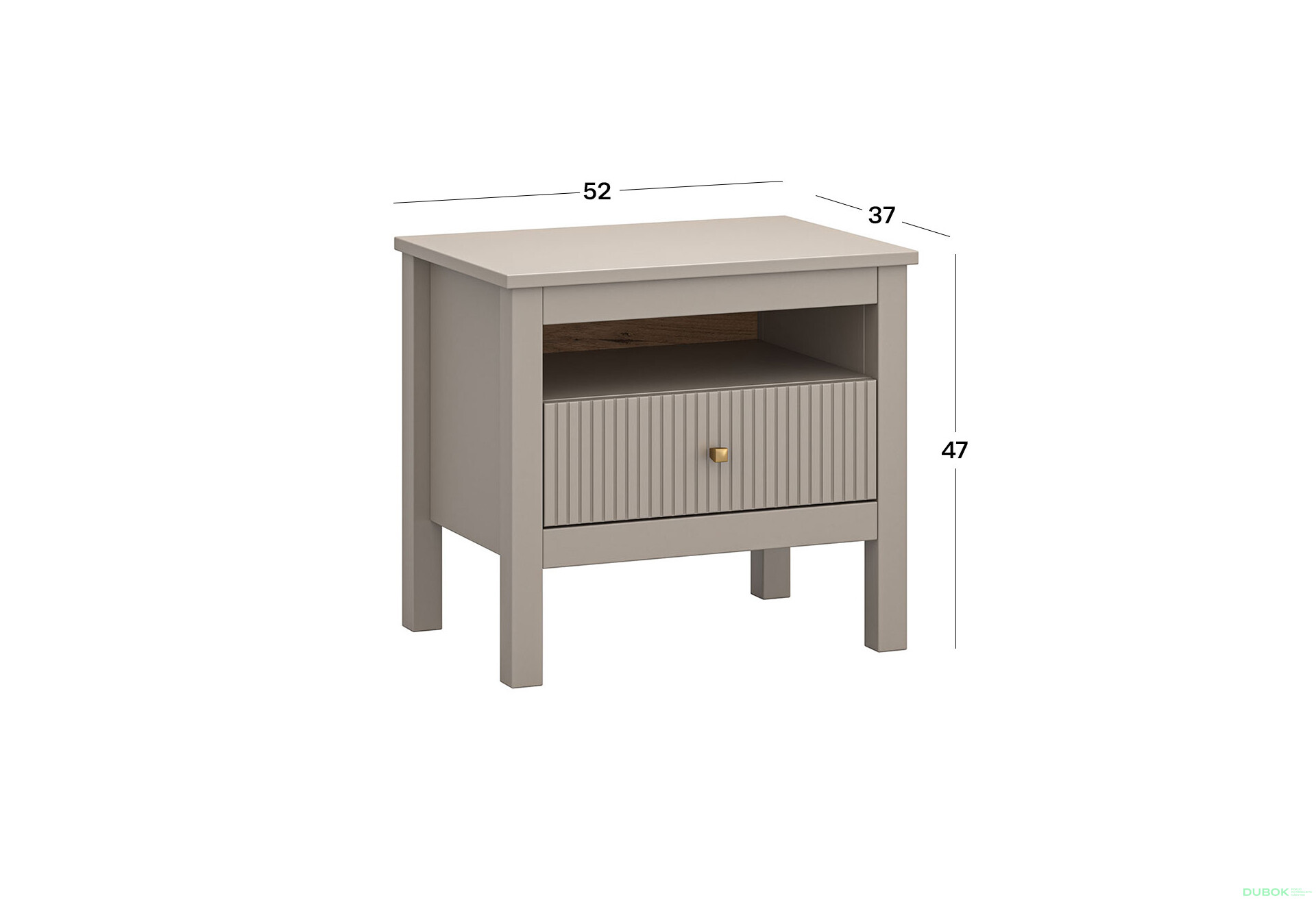 Fotografie 3 - Noční stolek 1s (X) taupe Kleo