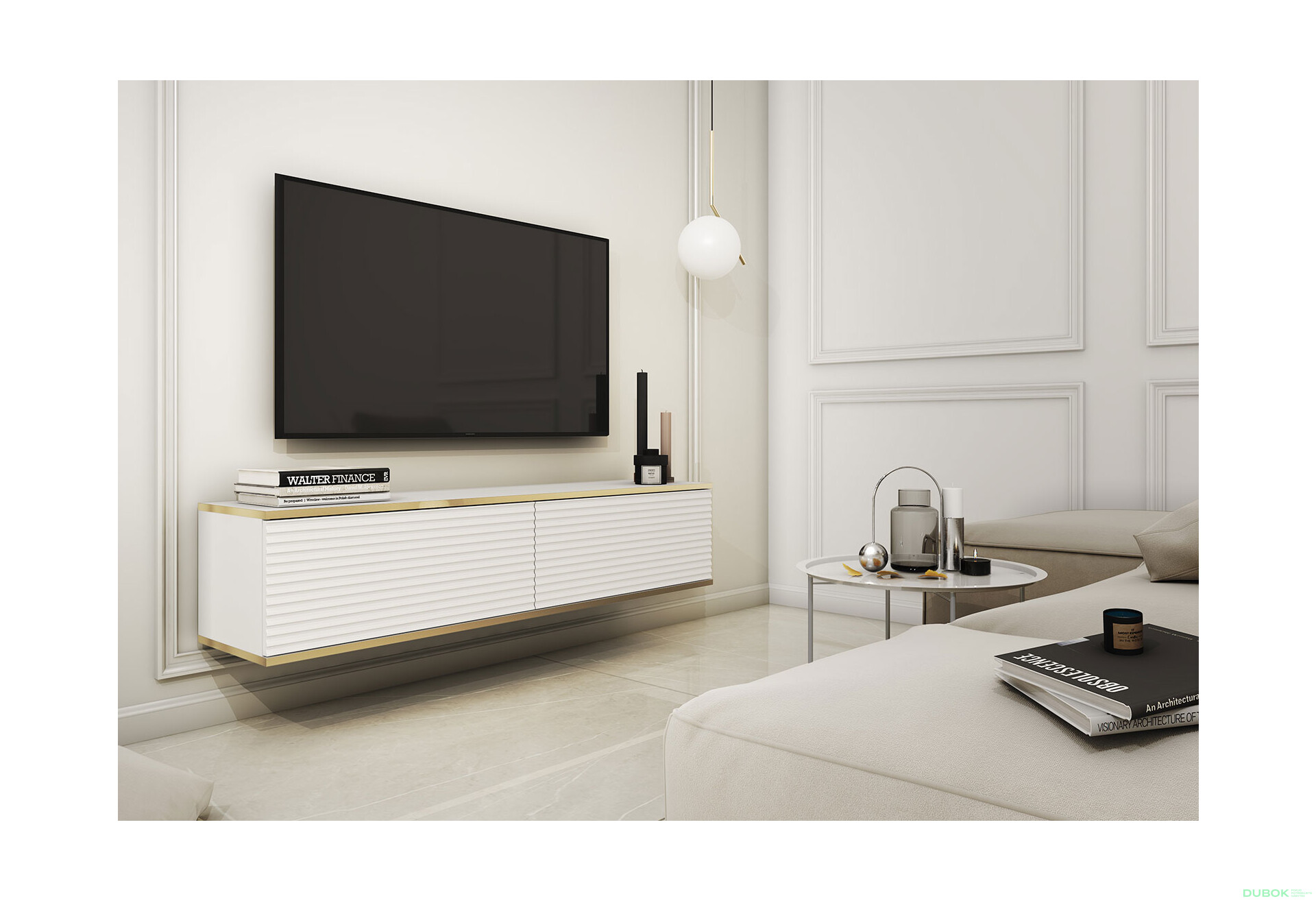 Fotografie 2 - TV stolek RTV 135 MDF bílý Oro