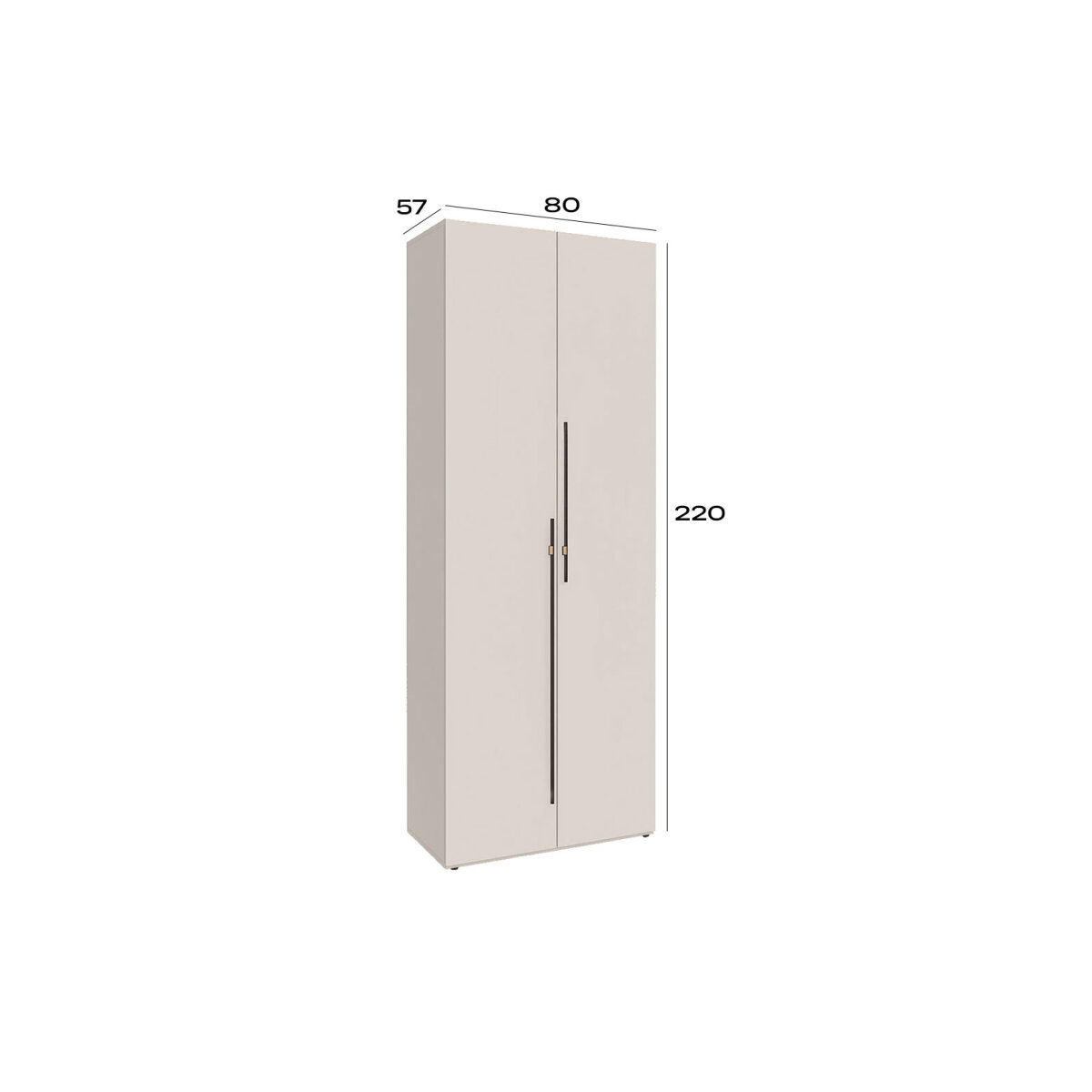 Skříň 2D 80 cm kašmír Space (obrázek 4)