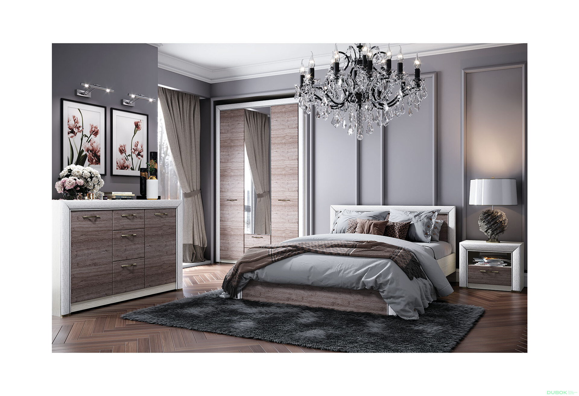 Fotografie 1 - Ložnicová sestava 3D krém / dub ancona Olivia