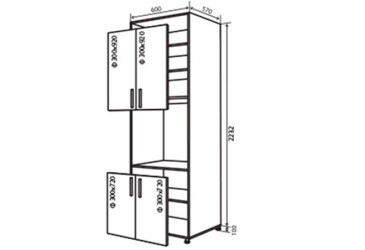 N20 Skříň (horní f30x92-2ks, dolní f30x72-2ks)