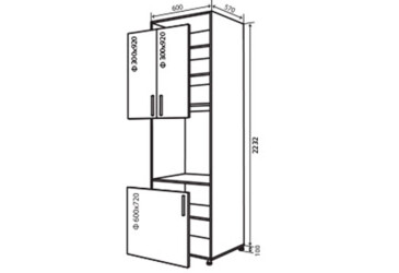 N20 Skříň (horní f30x92-2ks, dolní f60x72-1ks)
