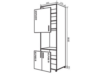 N20 Skříň (vršek f60x92-1ks, spodek f30x72-2ks)