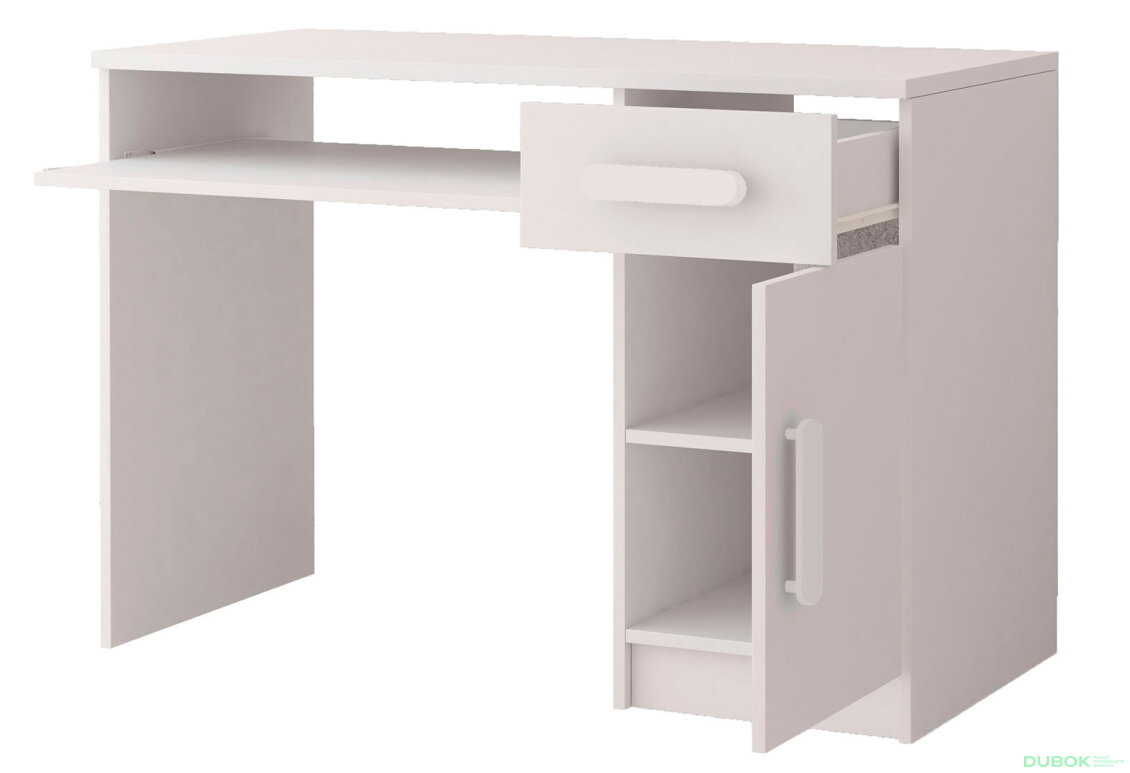 Fotografie 2 - Psací stůl Smyk bílá, úchytky bílý Idczak meble
