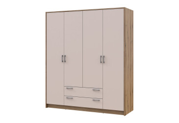 Skříň Rondi 4D dub artisan / kašmír 160x52x195