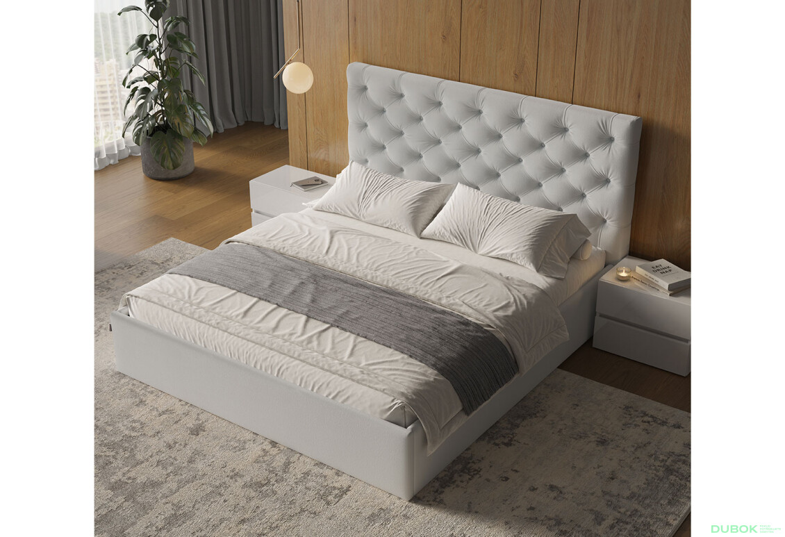 Postel s roštem, úložným prostorem Riviéra 160x200 cm Světle šedá - Fotografie 3 Fotografie 3 - Postel s roštem, úložným prostorem Riviéra 160x200 cm Světle šedá