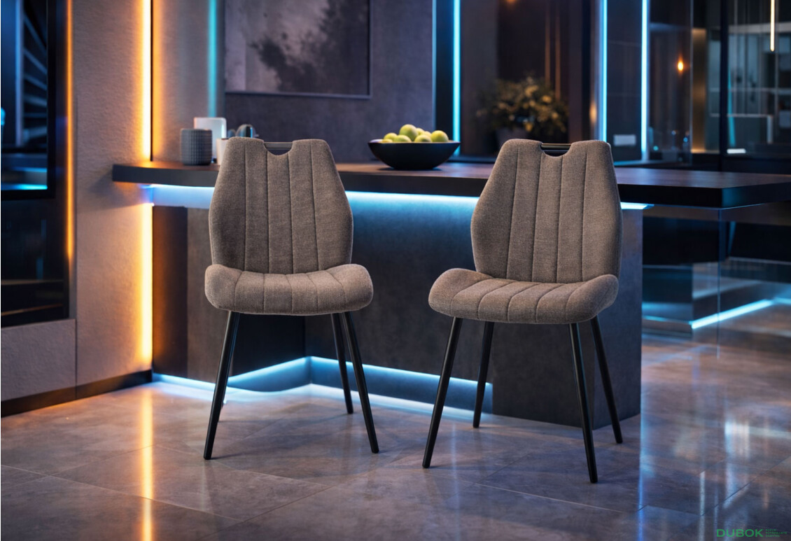 Fotografie 2 - Židle Arco Brego kov černá / béžový 34