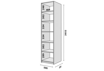 Fotografie Modul №1 P-500x2050 DTD 18 mm dub appalache
