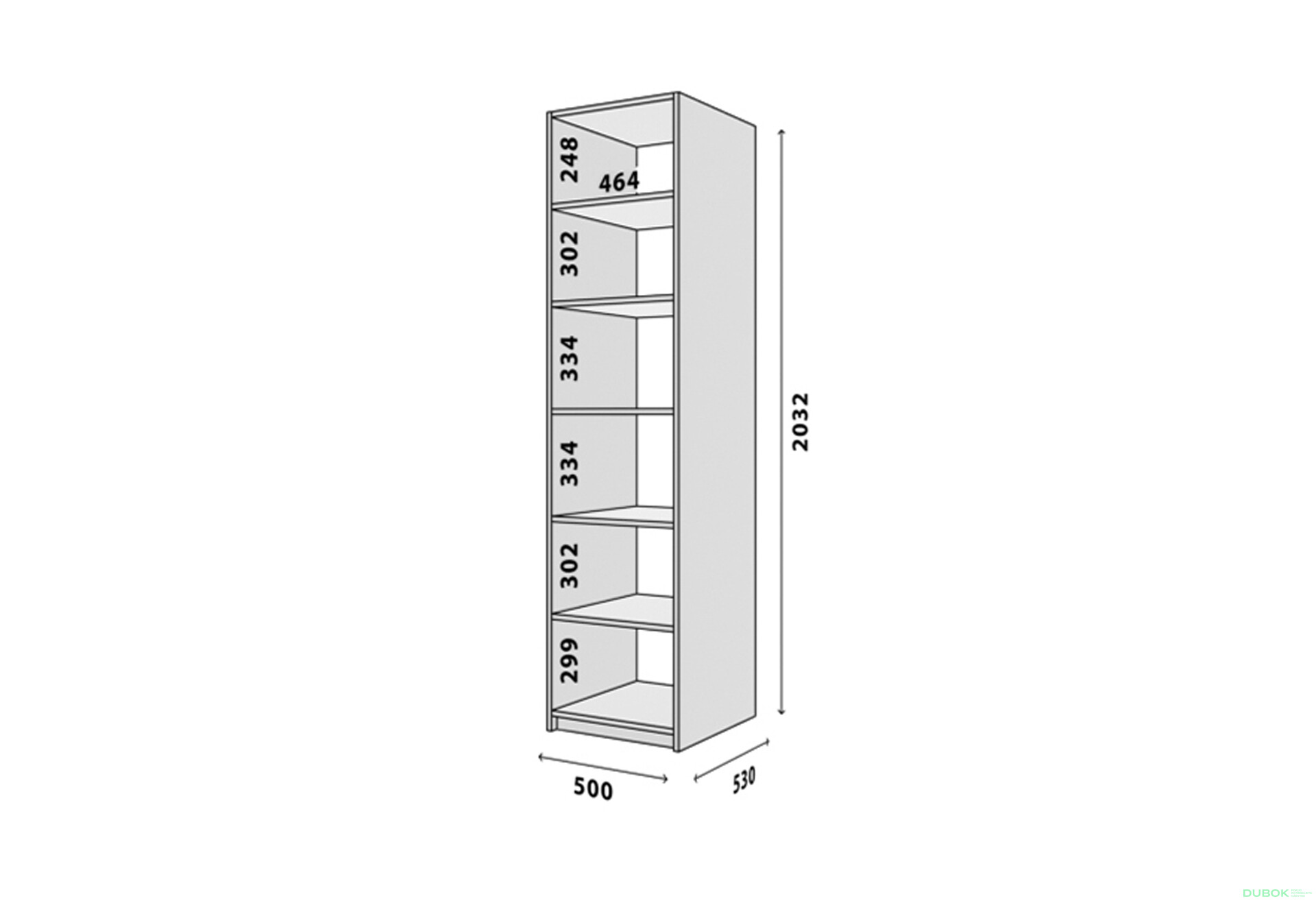 Fotografie 2 - Modul №1 P-500x2050 DTD 18 mm dub appalache