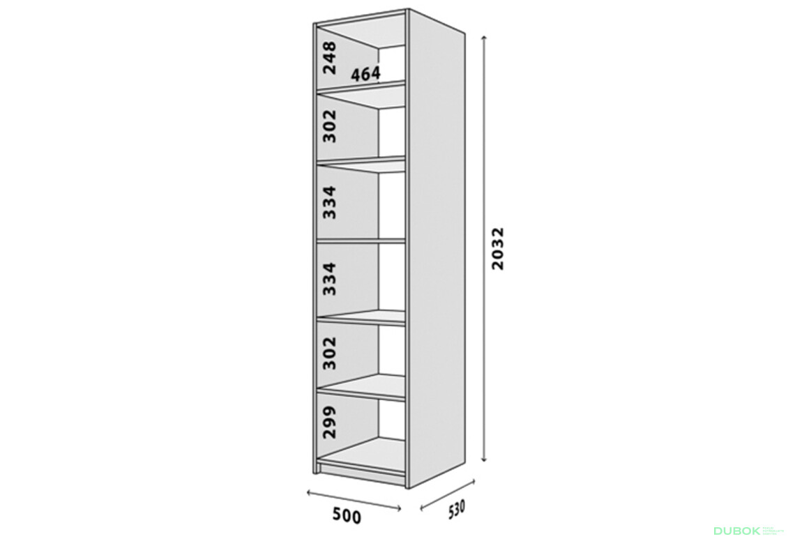 Fotografie 2 - Modul №1 P-500x2050 DTD 18 mm dub appalache