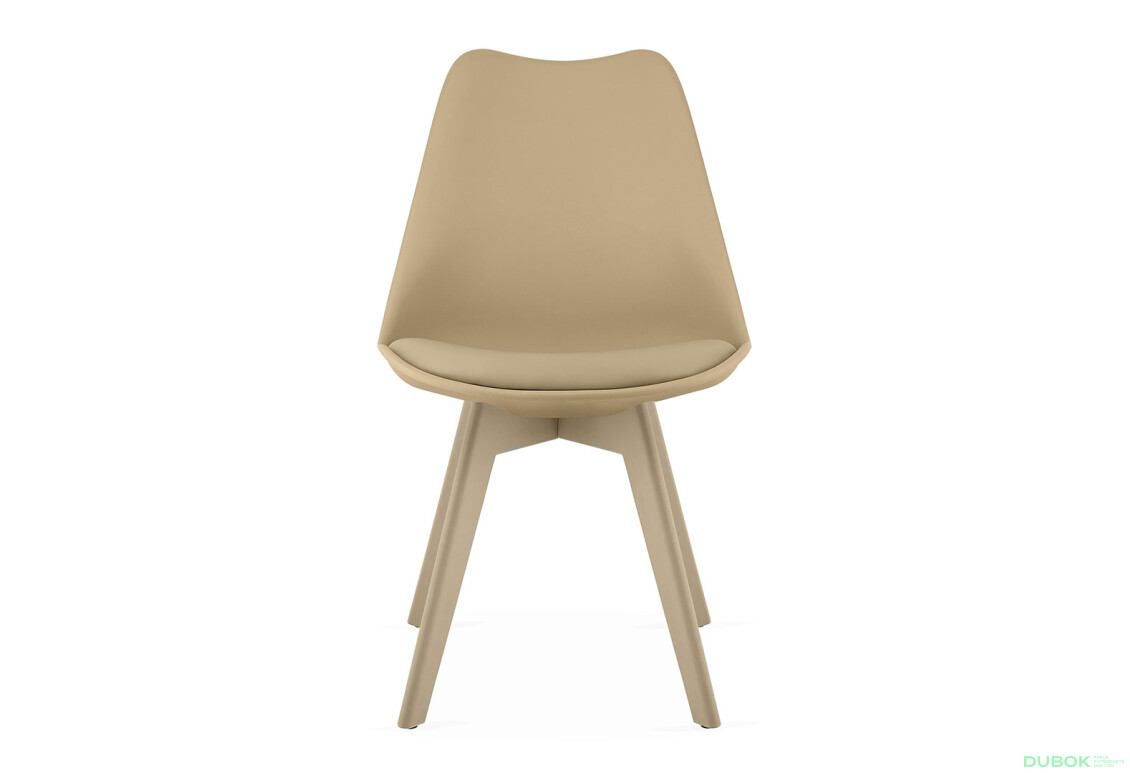 Fotografie 5 - Židle MARK tmavě béžová, béžové nohy x 1