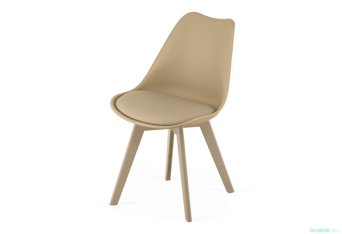Fotografie 4 - Židle MARK tmavě béžová, béžové nohy x 1