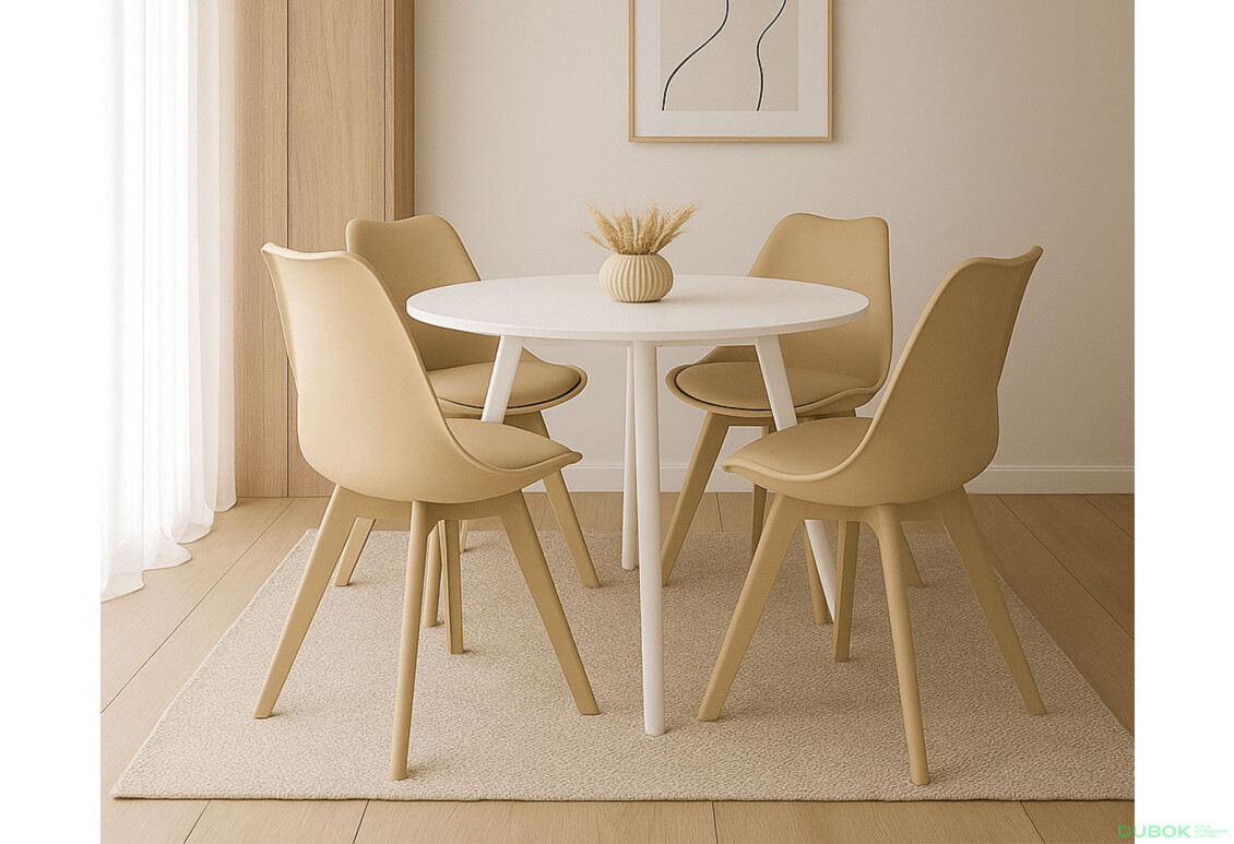 Fotografie 3 - Židle MARK tmavě béžová, béžové nohy x 1