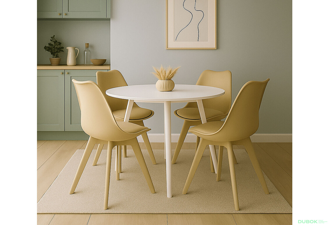 Fotografie 2 - Židle MARK tmavě béžová, béžové nohy x 1