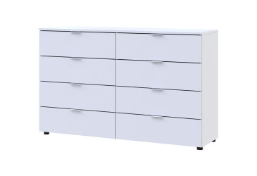 Komoda Ron 8 s 8 zásuvkami 130x38x81 bílý