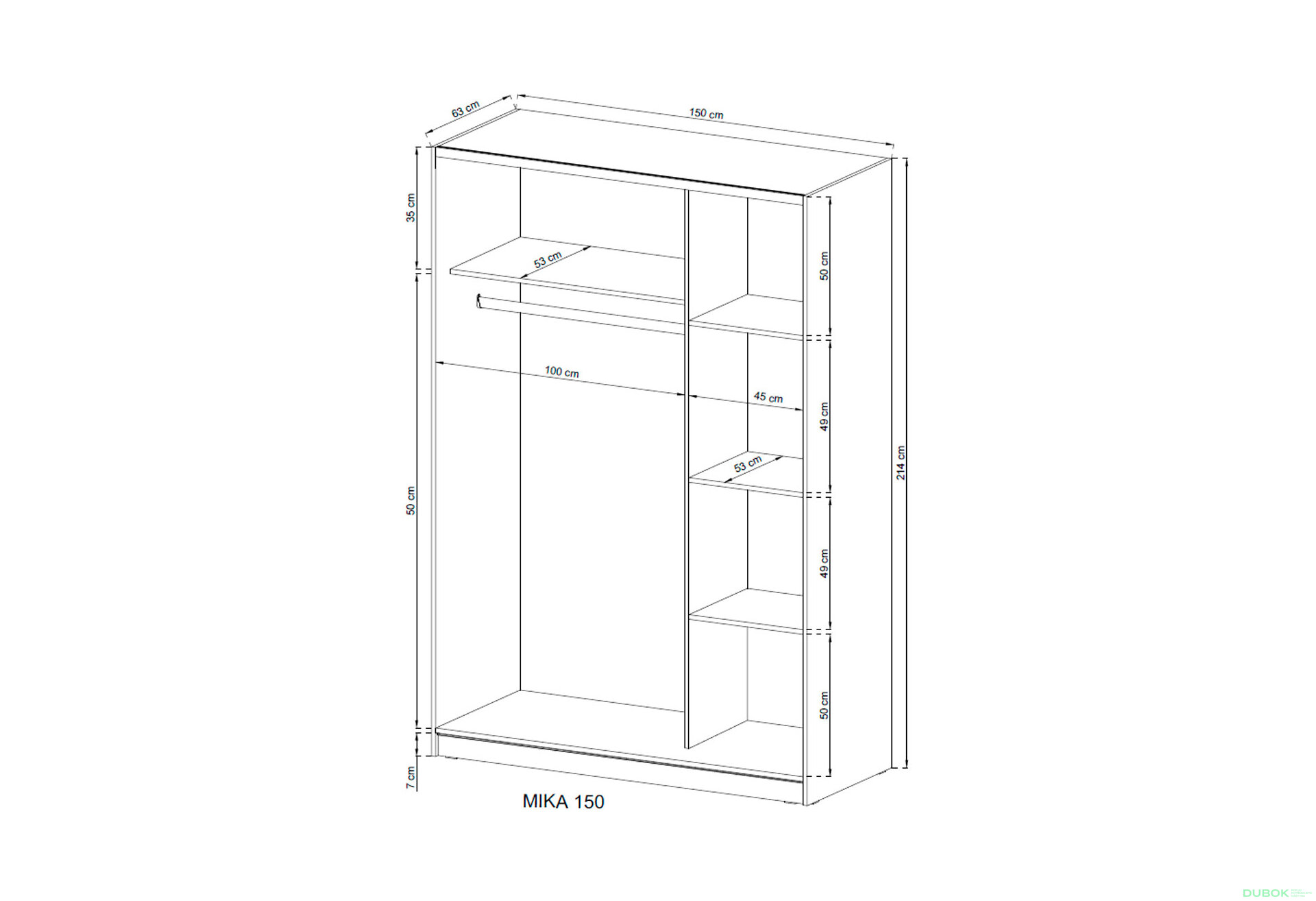 Fotografie 4 - Skříň Mika III 150 bílý