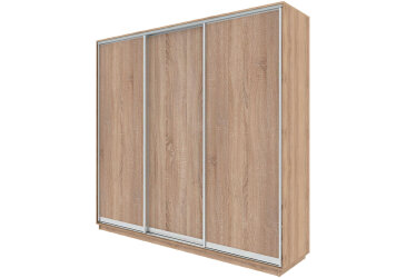 Skříň s posuvnými dveřmi 2400x2500x600 3LTD Dub Sonoma, profil stříbrný