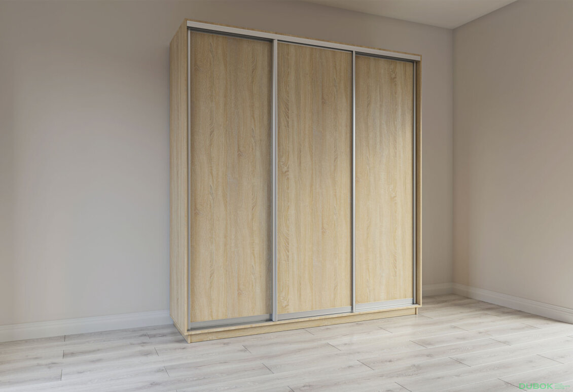 Fotografie 2 - Skříň s posuvnými dveřmi 2400x2500x600 3LTD Dub Sonoma, profil stříbrný