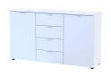 Komoda s dvířky a 4 zásuvkami Ron 5 140 cm Bílá - Fotografie 1 Fotografie 1 - Komoda s dvířky a 4 zásuvkami Ron 5 140 cm Bílá